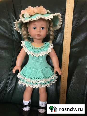 Вязанное кукольное платье на рост примерно 45см Елабуга - изображение 1