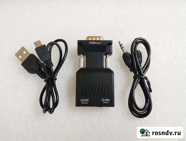 VGA на hdmi адаптер переходник с аудио входом AUX Красноярск - изображение 1