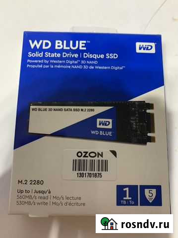 SSD m2 SATA 1tb WD Blue 2280 Наро-Фоминск - изображение 1
