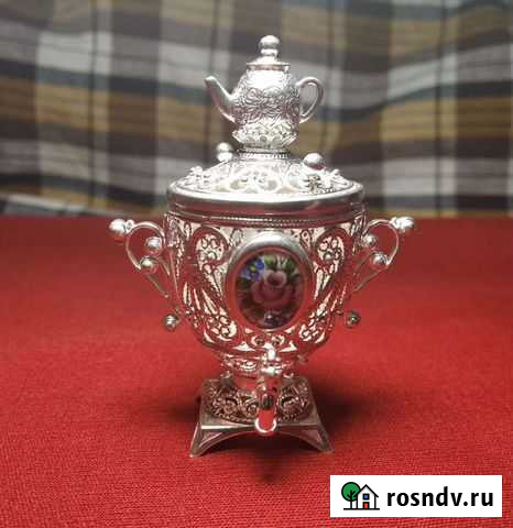 Самовар Серебро Фигурка Ёлочная игрушка Борисоглебский - изображение 1