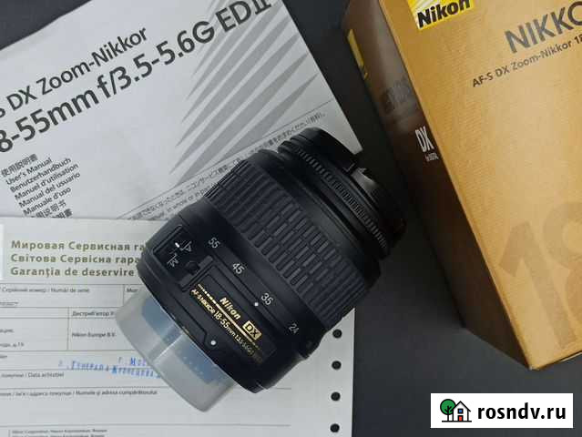 Nikkor AF-S 18-55mm 3.5-5.6 GII ED коробка Видное - изображение 1