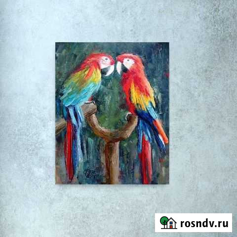 Картина Попугаи масло мастихин 75*60 Красноярск - изображение 1