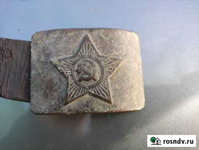 Советская пряжка на ремень с клеймом ишд Строитель - изображение 1