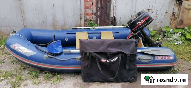 Надувная лодка пвх бу с мотором Тюмень - изображение 1