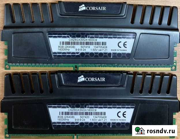 Оперативная память DDR3 Corsair 8Gb 1600Mhz Тюмень - изображение 1