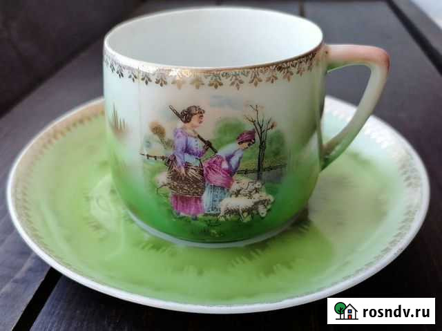 Чайная пара. Фарфортрест в Вербилках. 1920г Александров - изображение 1