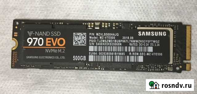 SSD Samsung 970 EVO M2 nvme 500Gb Севастополь - изображение 1