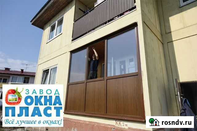 Балкон пвх кашировка золотой дуб 2900*2500 Омск - изображение 1