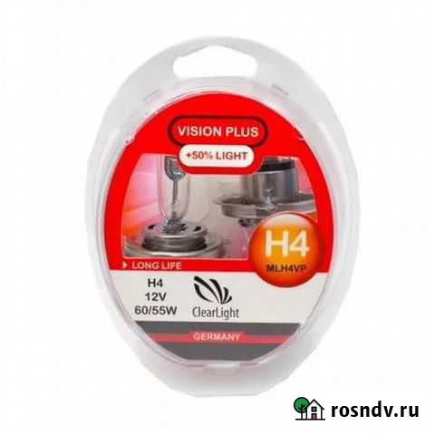 Галогенные лампы ClearLight H4 Vision Plus + 50 Нижний Новгород - изображение 1