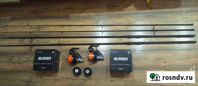 2 шт. Карповых удилищ Daiwa Black Widow + Катушки Феодосия - изображение 1