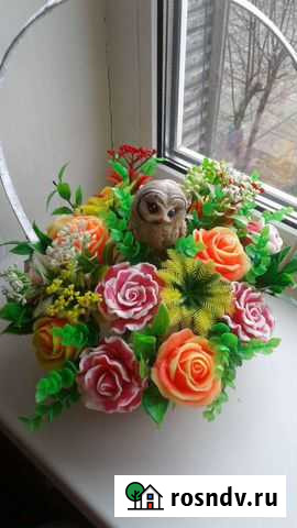 Красивые корзинки цветов из мыла ручной работы Красноярск - изображение 1