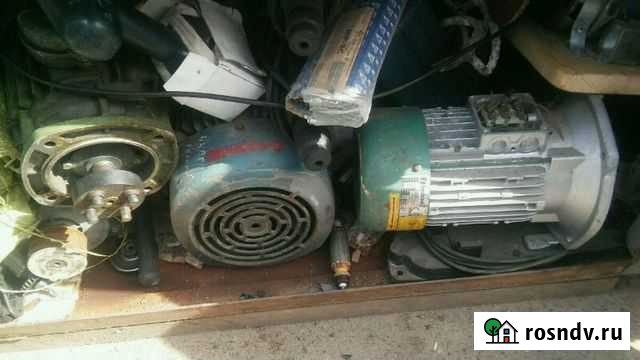 Электромотор двигатель со шкивами конденсаторами Казань - изображение 1
