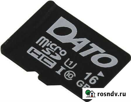 Карта памяти 16Гб dato dttf016guic10 microsdhc Cla Ульяновск - изображение 1