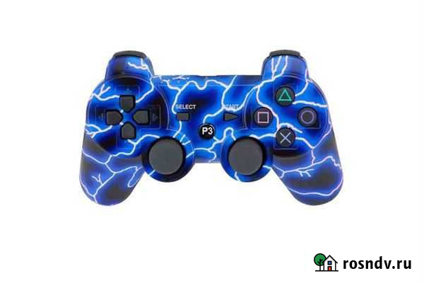 Геймпад беспроводной для PS3 Молнии синие Уфа - изображение 1