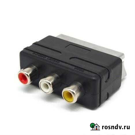 Переходник scart-штекер на 3 гнезда RCA, тюльпан Астрахань - изображение 1