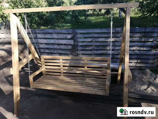 Деревянная мебель для дачи. Качели, столы, лавочки Приволжский - изображение 1