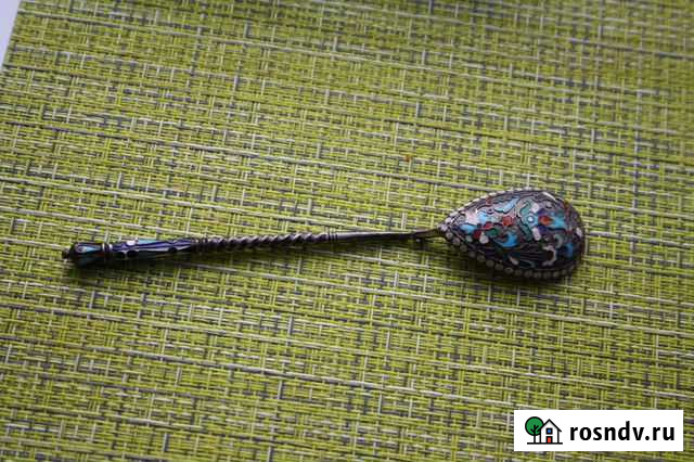 Старинная ложкаСеребро 84 эмали 7цветов Муром - изображение 1