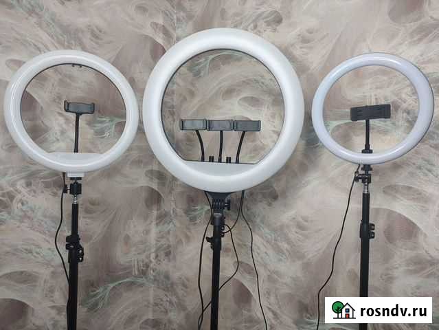 Кольцевые лампы 26см 33см 45см + Штатив 2 метра Ачинск - изображение 1