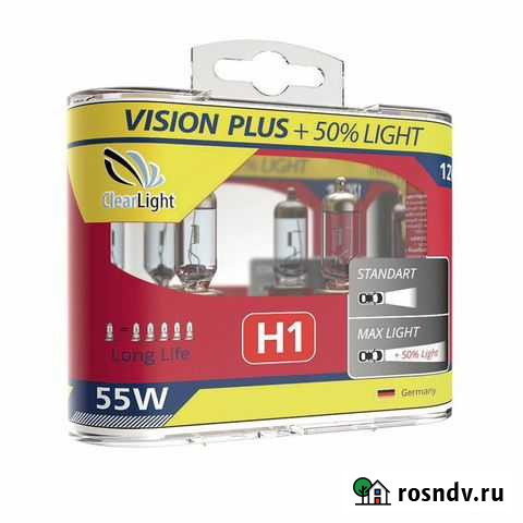 Галогенные лампы ClearLight H1 Vision Plus + 50 Нижний Новгород - изображение 1