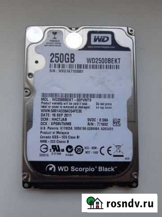 Жесткий диск Western Digital WD2500bekt 250GB Санкт-Петербург - изображение 1