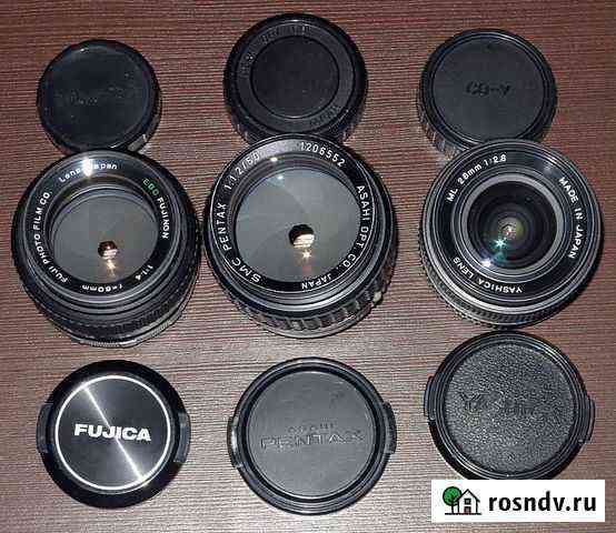 Pentax 50/1.2, Fujinon 50/1.4 EBC, Yashica 28/2.8 Воронеж