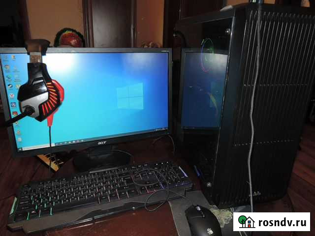 Игровой пк Ryzen 5 1400,rx 470 4gb,ssd m2+монитор Челябинск - изображение 1