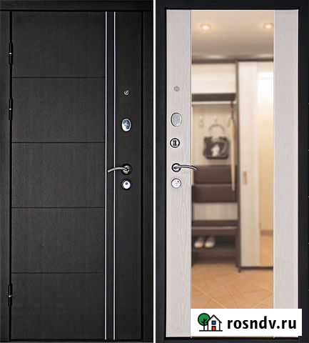 Входная дверь дк Теплолюкс с зеркалом дуб 96 левая Брянск - изображение 1