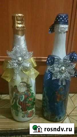 Декупаж (шампанское советское) Ручная работа Псков - изображение 1