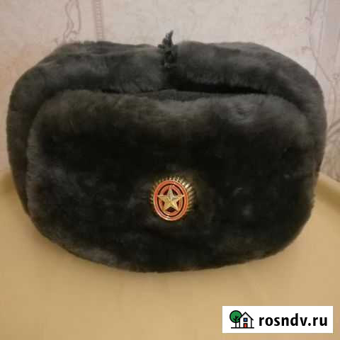 Продам зимнюю армейскую меховую шапку б/у Курск - изображение 1