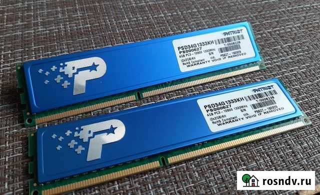 Память DDR3 Patriot Memory 4GB (2x2gb) 1333MHz CL9 Волгоград - изображение 1