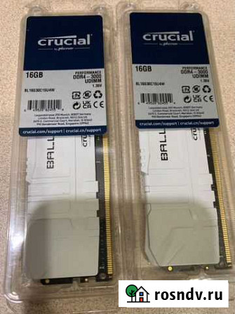 DDR4 Crucial Ballistix (BL2K16G30C15U4W) 32 gb Томск - изображение 1