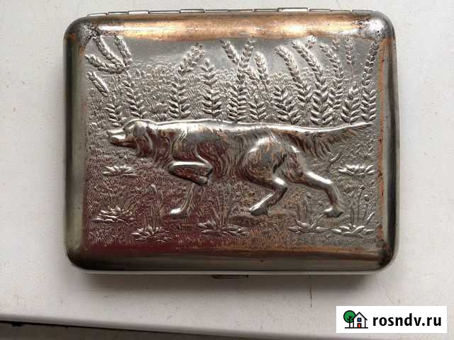 Портсигар страринный Охота металл СССР Ульяновск - изображение 1