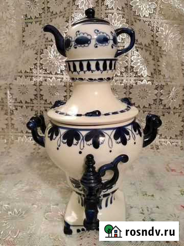 Самовар Гжель СССР Ликино-Дулево - изображение 1