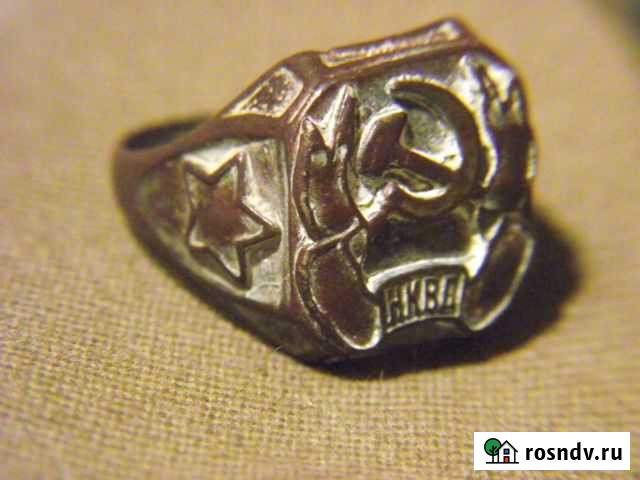 Н.К.В.Д. С.М.Е.Р.Ш 1944 Перстень + Нагрудный Знак Севастополь - изображение 1