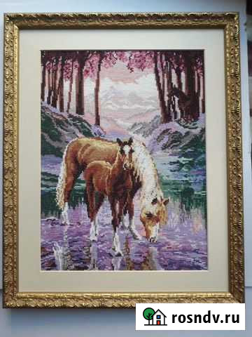 Картина вышитая крестом. Вышивка крестом в багете Кострома - изображение 1