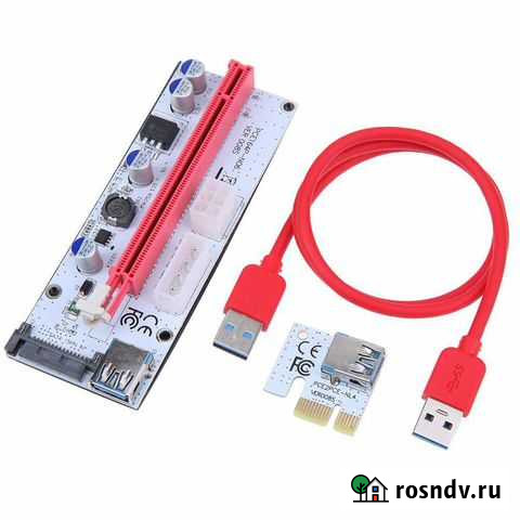 Райзер PCI-E X1-X16 VER.008S USB 3.0 60см SATA Кирово-Чепецк - изображение 1