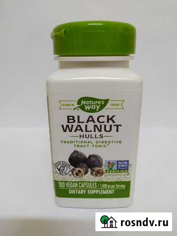 Скорлупа черного ореха Natures Way 1000мг 100капс Новосибирск - изображение 1