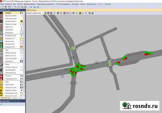 Построение моделей перекрестков PTV Vissim Нижний Новгород