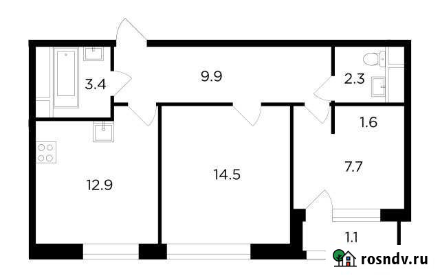 2-комнатная квартира, 53 м², 11/22 эт. на продажу в Московском Московской области Московский - изображение 1