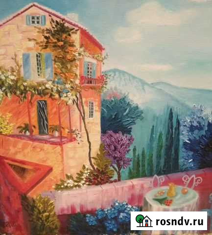 Картина, масло, холст 40х40 см, новая Рязань - изображение 1