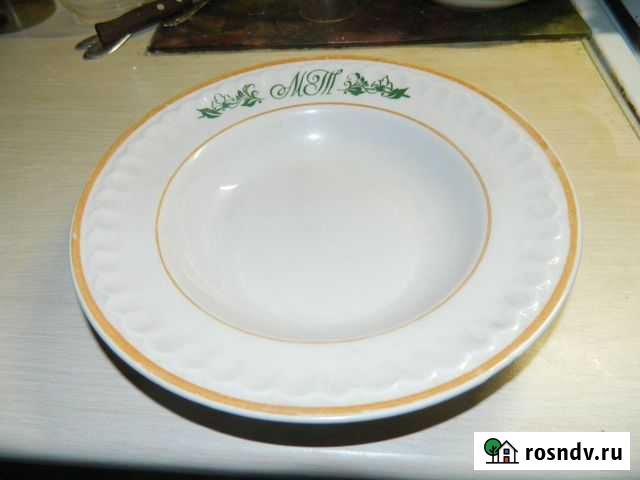 Тарелка с монограммой мт, СССР Дулево 64-68г.г Канск - изображение 1