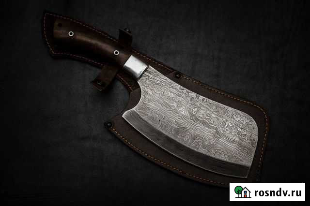 Тяпка-топорик из дамасской стали рукоять орех Сергиев Посад - изображение 1