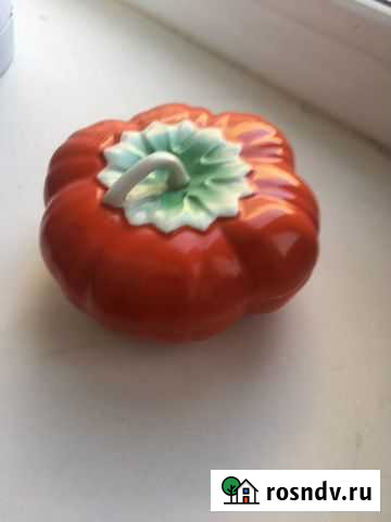 Шкатулка помидор Дулево клеймо 1940-1954 г Тихвин - изображение 1