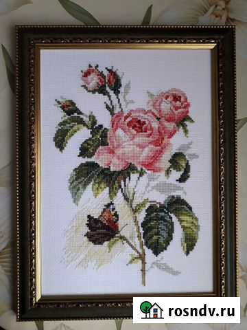 Вышивка крестом. Картина в багете. Вариант подарка Кострома - изображение 1