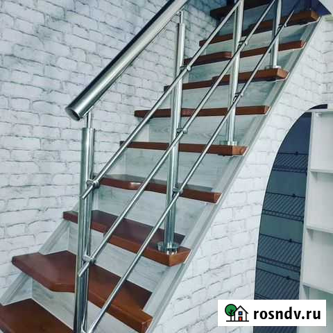 Комплект перил из нержавейки на ступень лестницы Улан-Удэ - изображение 1