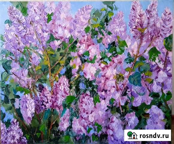 Картина маслом на холсте цветы Оренбург - изображение 1