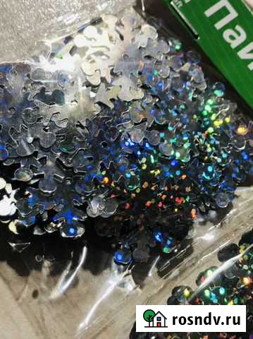 Пайетки Снежинки 24мм голографик Сыктывкар - изображение 1
