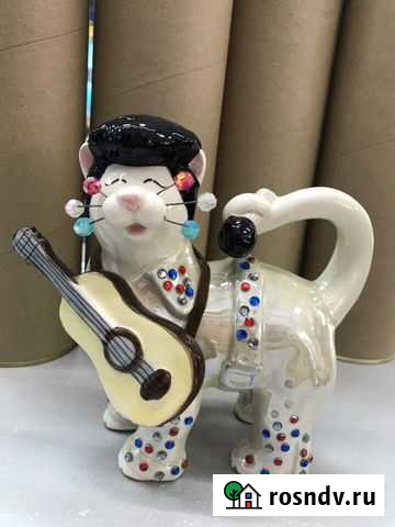 Фигура Кот Эльвис, фарфор, Pavone Улан-Удэ - изображение 1
