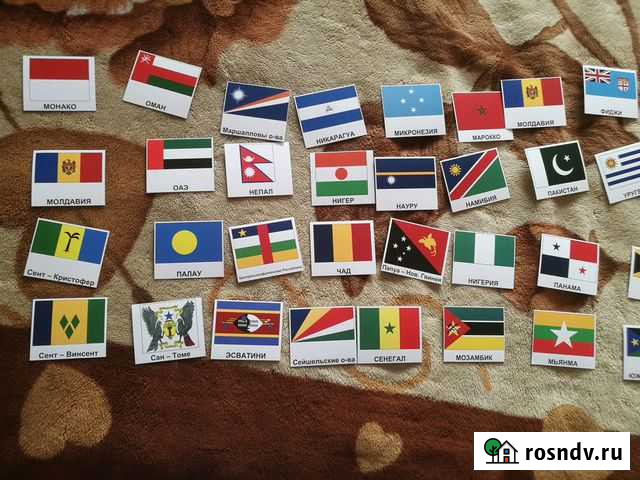 Карточки с флагами стран мира (195 шт.) новые Мурманск - изображение 1