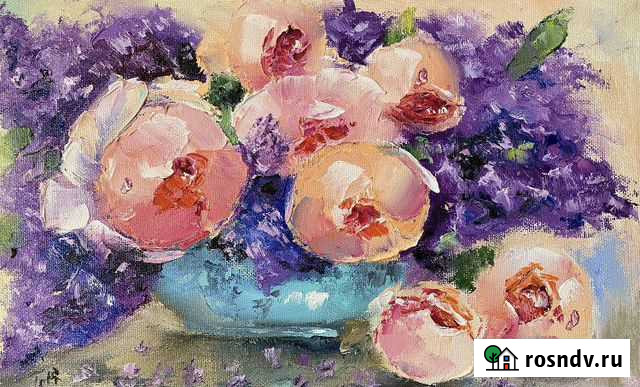 Картина маслом « Пионы и сирень» Белгород - изображение 1